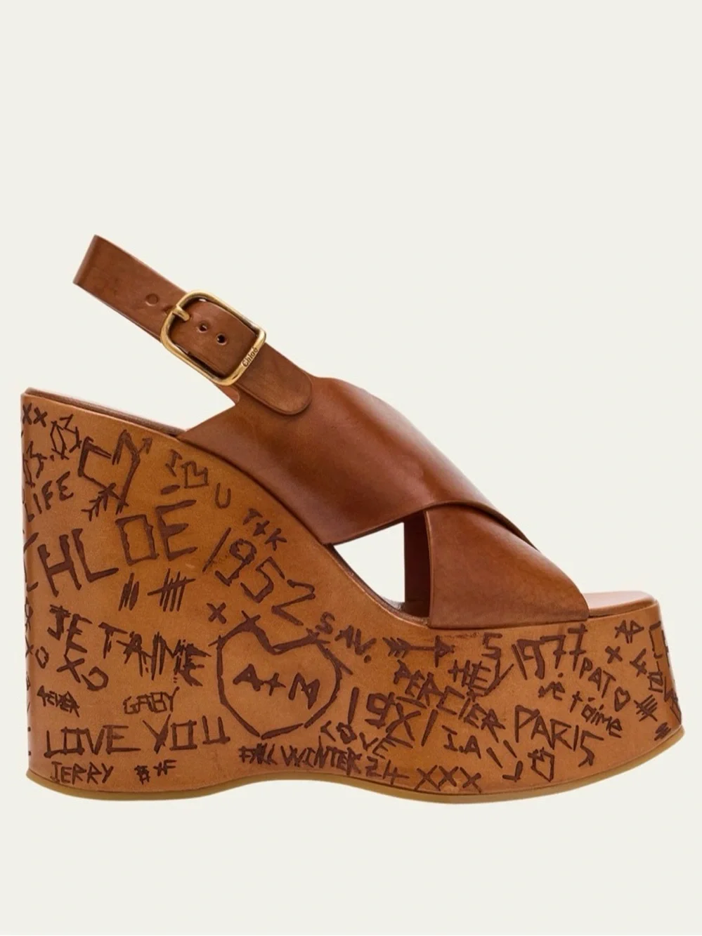 ✨ CHLOE Maxime Leather Crisscross Platform Sandals $1,250